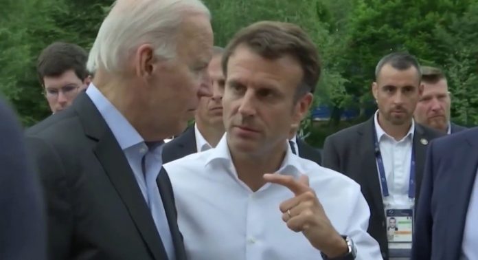 french-president-emmanuel-macron-grabs-joe-biden’s-arm,-tells-him-begging-saudi-arabia-for-more-oil-won’t-work-(video)