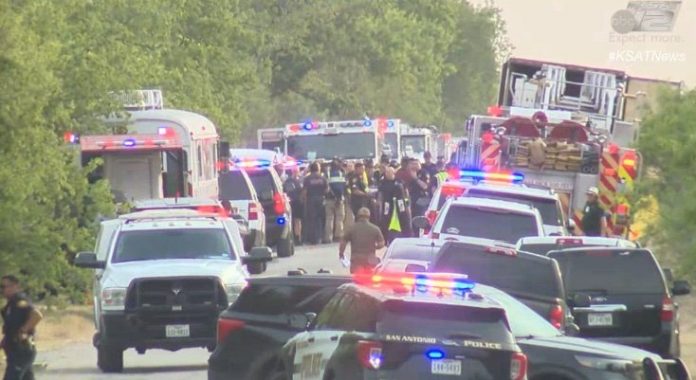 breaking:-at-least-42-people-found-dead-inside-trailer-of-18-wheeler,-16-hospitalized-…-possible-human-smuggling-case-(video)