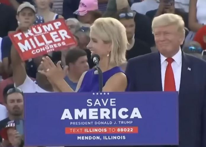 trump-endorsed-mary-miller-defeats-rodney-davis-in-illinois-primary–-trump-endorsed-gubernatorial-candidate-darren-bailey-also-wins