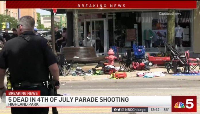 5-killed,-sixteen-wounded-in-rooftop-sniper-attack-on-fourth-of-july-parade-in-highland-park,-illinois:-reports