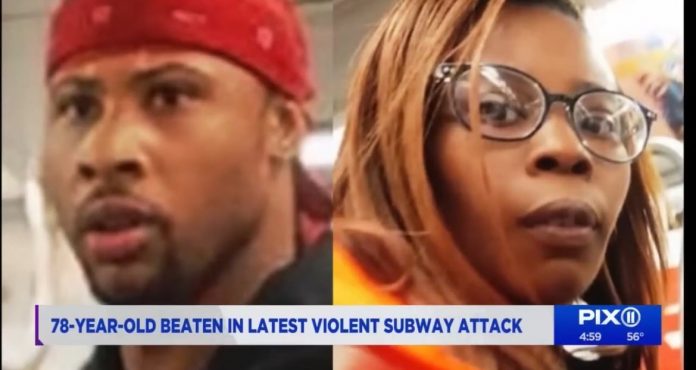 scary:-two-people-gang-up-on-78-year-old-man,-brutally-beat-him-on-nyc-subway-train-(video)