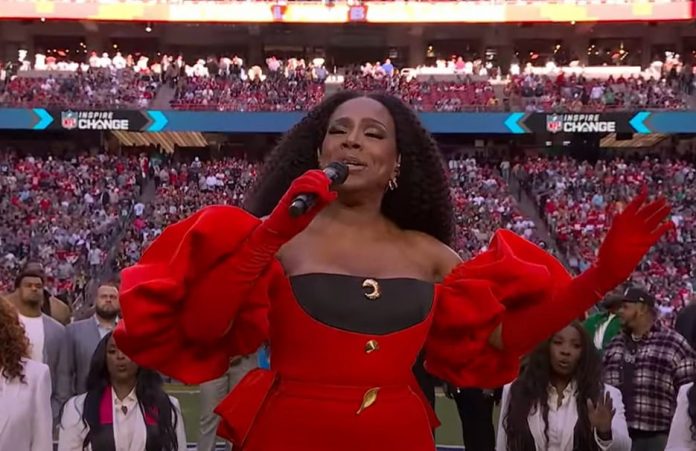 nfl-plays-divisive-black-national-anthem-before-super-bowl-lvii–-with-woke-activist-singer-(video)