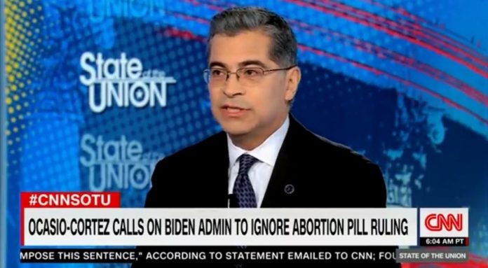 hhs-secretary-xavier-becerra-says-biden-regime-will-ignore-trump-appointed-judge’s-abortion-pill-ruling-(video)