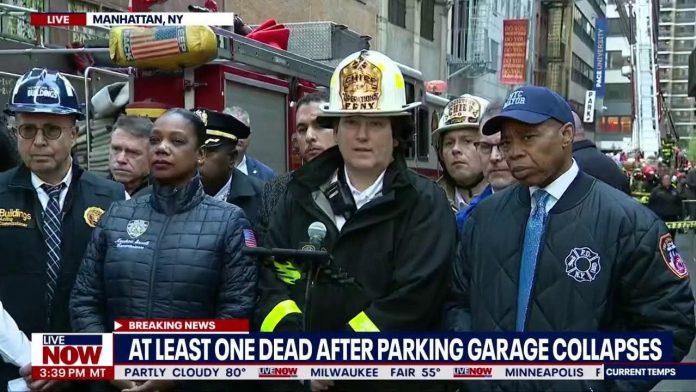 developing:-multiple-people-trapped-after-parking-garage-collapses-in-nyc-(video)