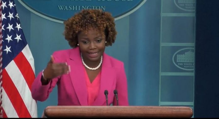 newsmax-reporter-blasts-karine-jean-pierre-for-ducking-basic-questions-associated-with-joe-biden’s-2024-announcement-(video)