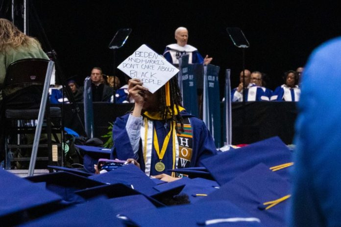 appealing-young-howard-graduate-protests-joe-biden-during-commencement-speech-with-honest-feedback:-“biden-and-harris-don’t-care-about-black-people”