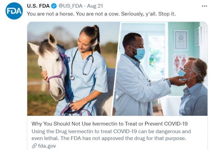 fda-posts-tweet-warning-about-dangers-of-online-disinformation–-then-reality-comes-back-hard-and-bites-them-in-the-horse’s-ass