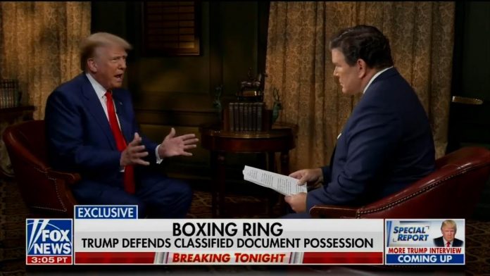 “i-have-every-right-to-have-those-boxes”–-trump-hits-back-as-bret-baier-attacks-him-for-storing-presidential-records-at-mar-a-lago-(video)