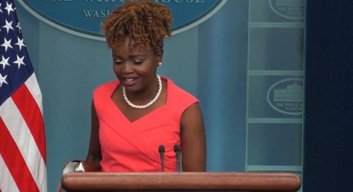 karine-jean-pierre-walks-away-from-podium-when-asked-if-biden-told-his-family-not-to-conduct-business-on-white-house-grounds-(video)