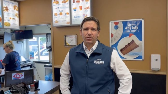 ron-desantis-copies-trump’s-campaign-playbook-with-dairy-queen-visit–-except-no-one-existed-and-no-one-cares-(video)