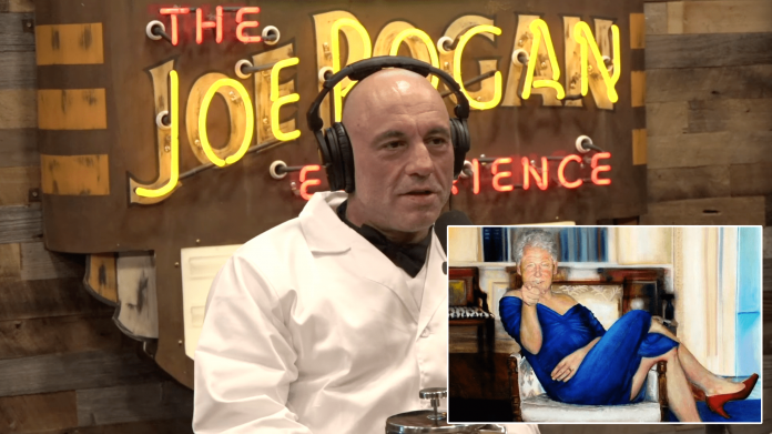 joe-rogan-dives-deep-into-epstein’s-bizarre-painting-of-bill-clinton-in-blue-dress:-“i-got-you-b-*-tch-…-holy-sh-*-t!”-(video)