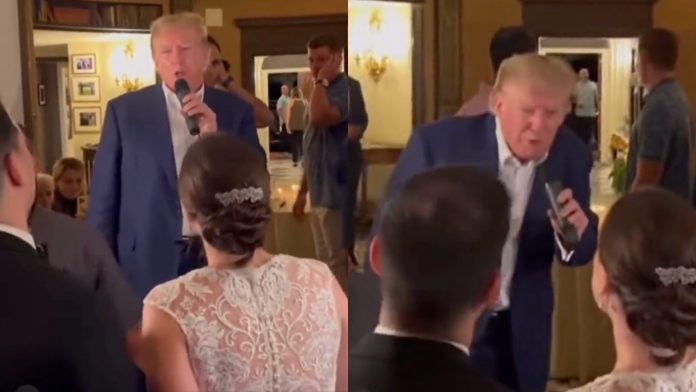 simply-hours-after-arrest-in-washington-dc.,-trump-surprises-newlyweds-at-his-bedminster-golf-club