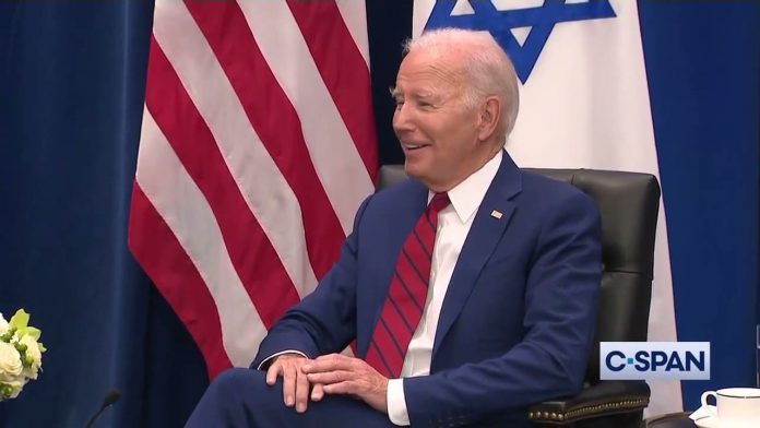 joe-biden-caught-on-hot-mic-making-snarky-remark-about-the-auto-union-strike-to-netanyahu-as-handlers-shoo-away-press-(video)