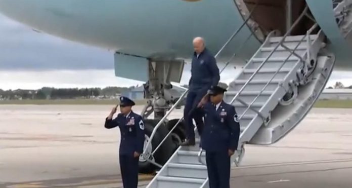 breaking:-biden-almost-falls-down-air-force-one-stairs-shortly-after-report-reveals-secret-mission-to-prevent-old-joe-from-falling!-(video)