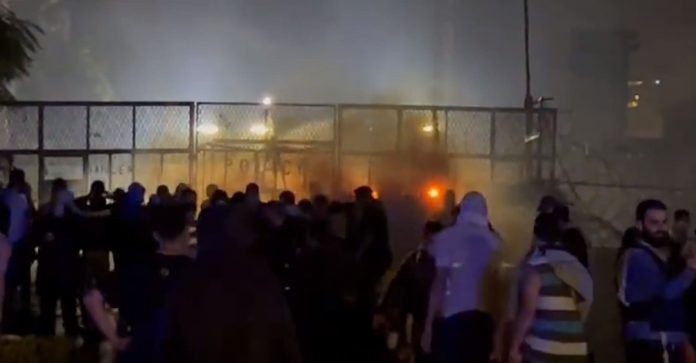 breaking:-protests-break-out-at-united-states-embassies-across-middle-east–-muslims-raise-palestinian-flag-at-united-states-embassy-wall-in-beirut–-burn-united-states-flags-(video)