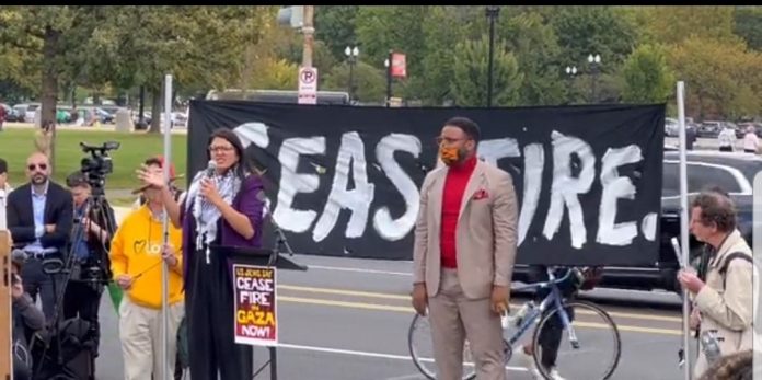 rashida-tlaib-whips-up-mob-with-lies-about-bombed-gaza-hospital,-incites-capitol-insurrection-(video)