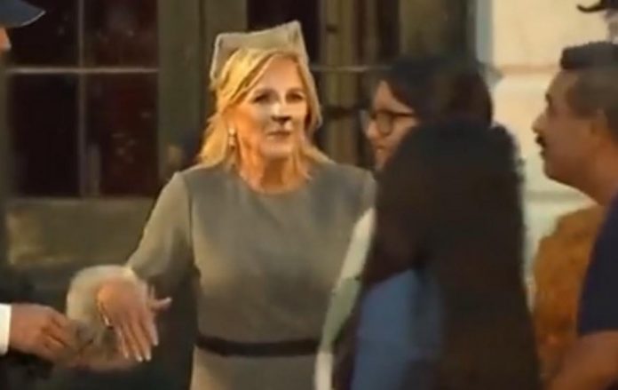 tacky:-jill-biden-shows-up-to-white-house-halloween-party-dressed-as-white-house-cat-“willow”-…-with-face-paint-and-a-tail-(video)