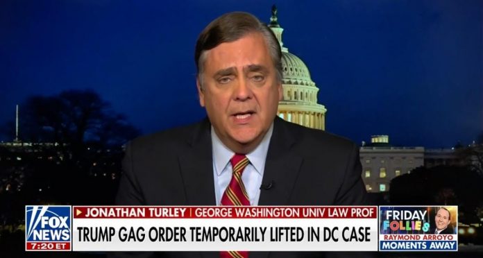 “quite-significant”–-jonathan-turley-weighs-in-on-freeze-on-trump-gag-order-(video)