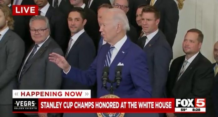 “i’ll-get-divorced-if-that-happens”–-2023-stanley-cup-champs-awkwardly-laugh-after-biden-goes-off-script-during-white-house-celebration-(video)