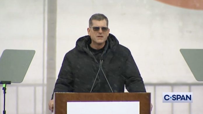 michigan-football-head-coach-jim-harbaugh-makes-surprise-appearance-at-‘march-for-life’-rally-in-washington,-dc.