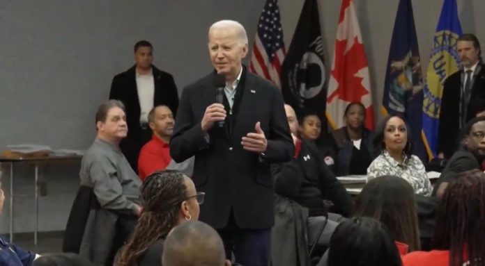 biden-puts-his-foot-in-his-mouth,-then-lies-about-football-skills-in-remarks-to-auto-workers-in-detroit-(video)