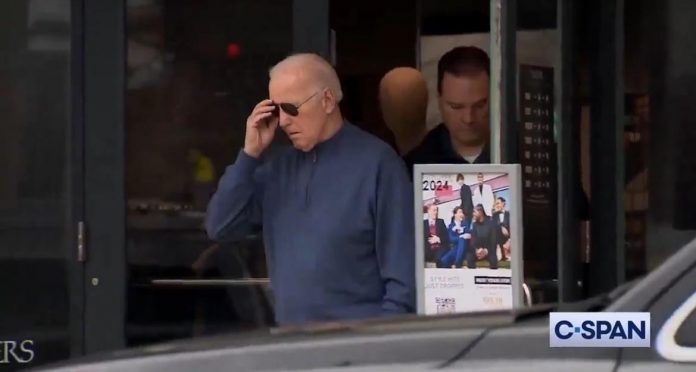 biden-looks-like-doddering-old-man-as-he-shuffles-out-of-clothing-store-in-delaware-amid-25th-amendment-chatter-(video)