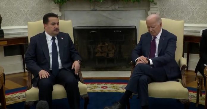 biden-checks-his-watch-while-iraqi-prime-minister-speaks-(video)