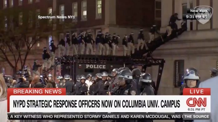 developing:-nypd-declares-columbia-university-protest-a-riot–-crackdown-begins,-dozens-arrested