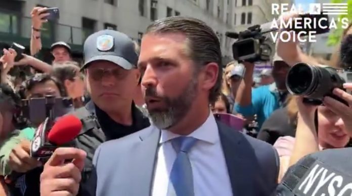 view:-“not-what-this-republic-stands-for”–-don-jr.-slams-marxist-democrats’-witch-hunt-persecution-against-president-trump,-says-jurors-will-likely-be-swayed-by-“undue-pressure”-outside-trump-show-trial