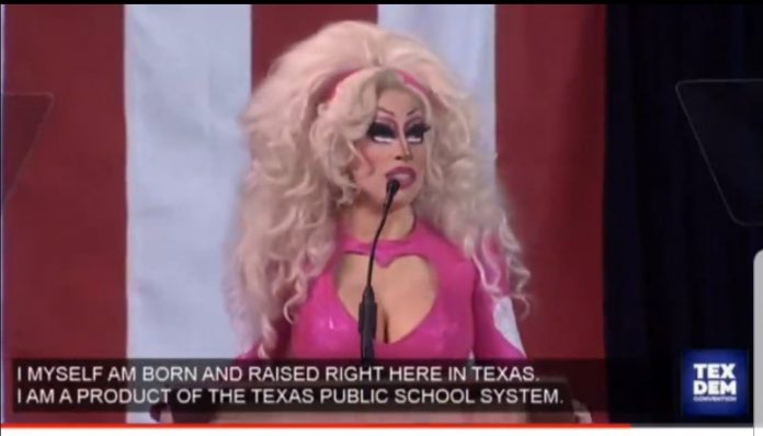 deranged-drag-queen-speaks-at-texas-democratic-convention,-pushes-trans-youth-propaganda-(video)