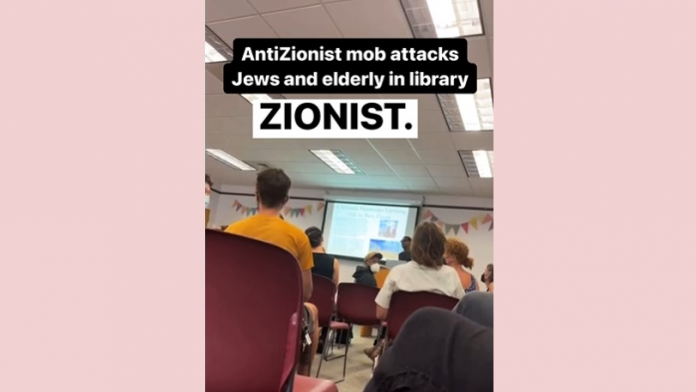 violent-anarchist-mob-attacks-jews-and-elderly-in-asheville,-nc-–-drags-them-from-library-for-filming-anti-zionist-session-(video)