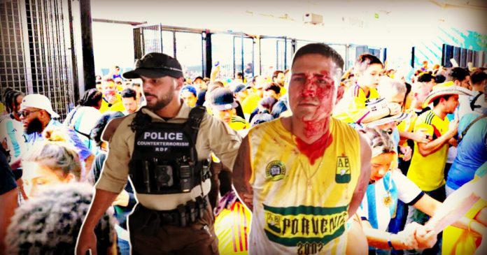 watch:-chaos-in-copa-america’s-final-match-as-police-and-security-struggle-to-contain-a-mass-of-people-without-tickets-from-entering-hard-rock-stadium-in-miami