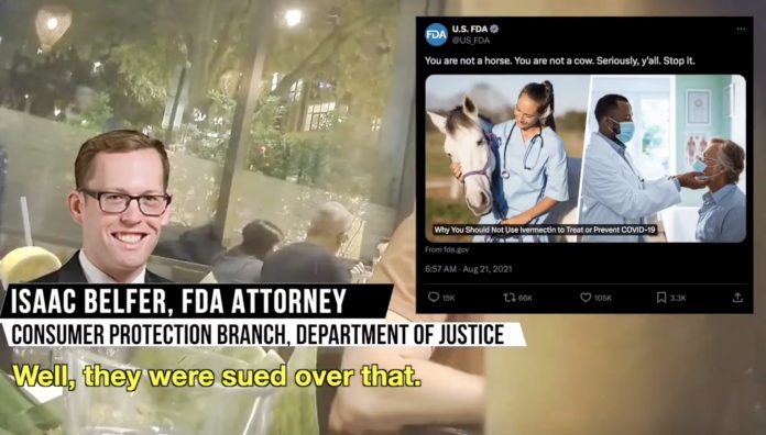 caught-on-camera:-doj-attorney-who-defended-fda-in-court-admits-agency’s-anti-ivermectin-campaign-was-a-‘mistake’-and-an-‘abuse-of-authority’