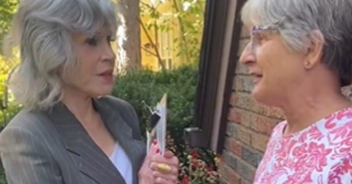 commies-for-kamala?-hanoi-jane-fonda-campaigning-door-to-door-for-harris-in-michigan-(video)