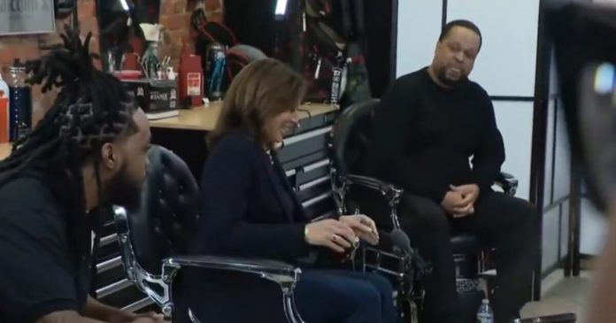 cringe:-a-desperate-kamala-harris-visits-barbershop-in-philly-and-breaks-out-her-fake-accent-in-last-minute-pitch-to-black-voters-(video)