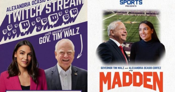 aoc-and-tim-walz-to-play-video-games-on-twitch-in-desperate-attempt-to-court-young-male-voters