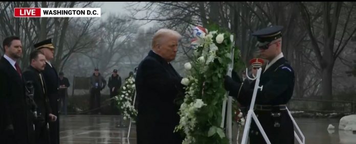 president-trump-places-wreath-at-tomb-of-the-unknown-soldier-at-arlington-national-cemetery-(video)