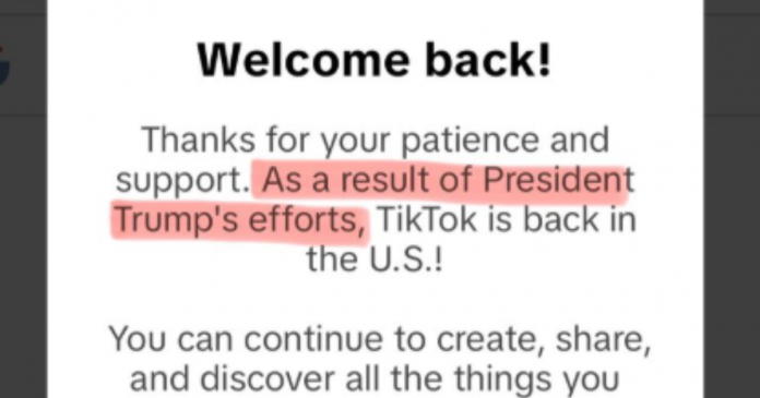 tik-tok-reactivates-app-before-trump-sworn-in-–-posts-crushing-message-to-democrats-for-170-million-users-logging-back-in