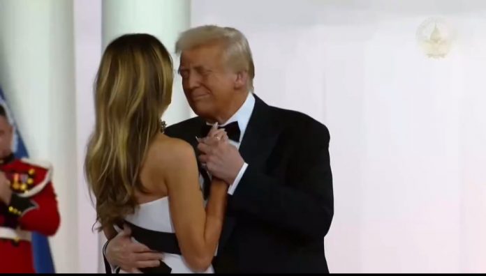 spectacular-first-lady-melania-trump-stuns-in-gorgeous-black-and-white-inaugural-ball-gown-[photos-and-video]