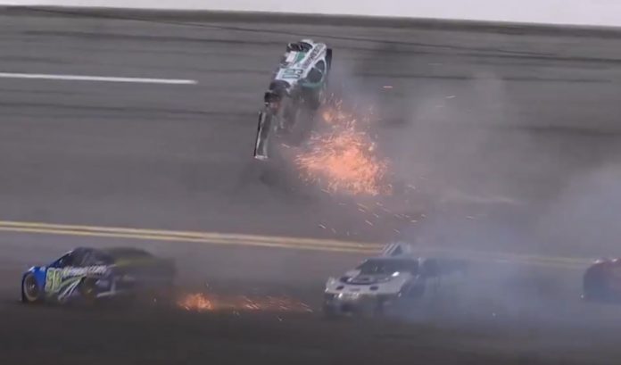 daytona-500:-driver-flips-over-in-wild-crash-during-final-laps-of-race-(video)