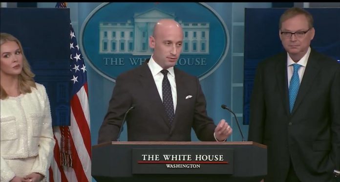 must-watch:-white-house-press-reporters-look-miserable-as-stephen-miller-crushes-it-with-epic-monologue-highlighting-trump’s-first-30-days