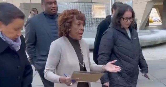 watch:-top-democrat-attack-dog-maxine-waters-tries-to-storm-hud-building-to-protest-doge-cuts-–-hud-spox-responds-with-fire