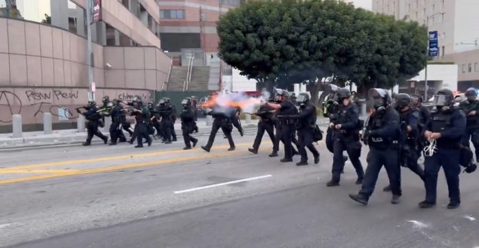 officers-deploy-tear-gas-and-storm-protestors-at-federal-detention-facility-in-downtown-los-angeles-(video)-**dhs-responds**