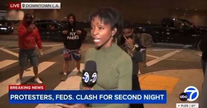 abc-news-reporter-heckled-and-harassed-live-on-air-by-anti-ice-rioters-as-she-reports-on-“peaceful-protests”-in-downtown-los-angeles-(video)
