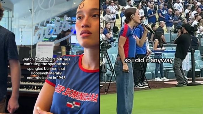 singer-defies-dodgers-officials-and-sings-national-anthem-in-spanish-to-show-solidarity-with-anti-ice-rioters-(video)